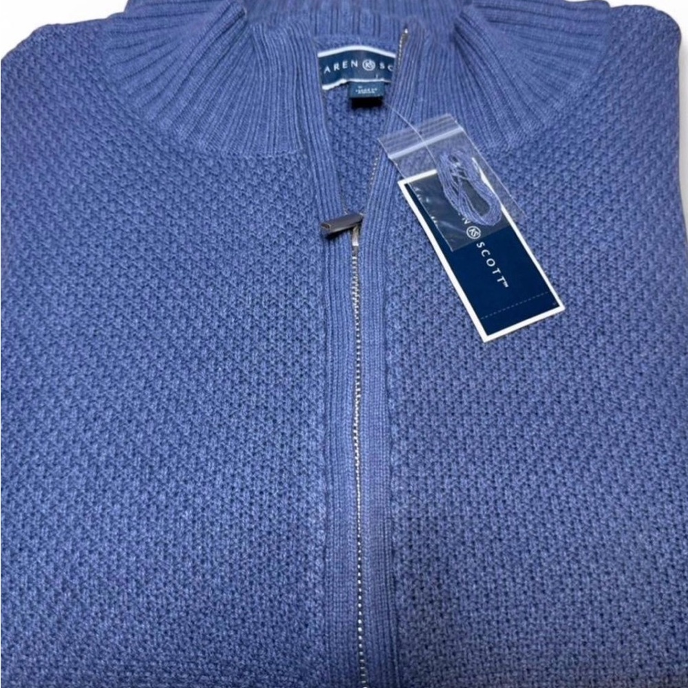 Karen Scott Women’s Zip-Up Cardigan Sweater in Heather Blue Timeless Classic